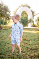 Youth Pearl Snap Short Sleeve Shirt - Coastal Getaway