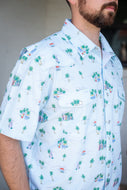 Men's Pearl Snap Short Sleeve Shirt - Coastal Getaway
