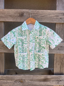 Youth Guayabera Shirt- Jade Jungle