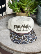 Embroidered Frog Hollar Outdoor Hat- Khaki and Camo