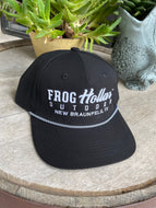 Embroidered Frog Hollar Outdoor Hat- Black and White