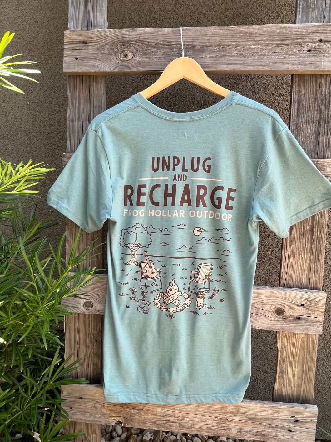 V-Neck Unplug & Recharge Tee