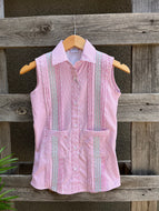 Youth Guayabera Dress- Pink Mint Wave Check