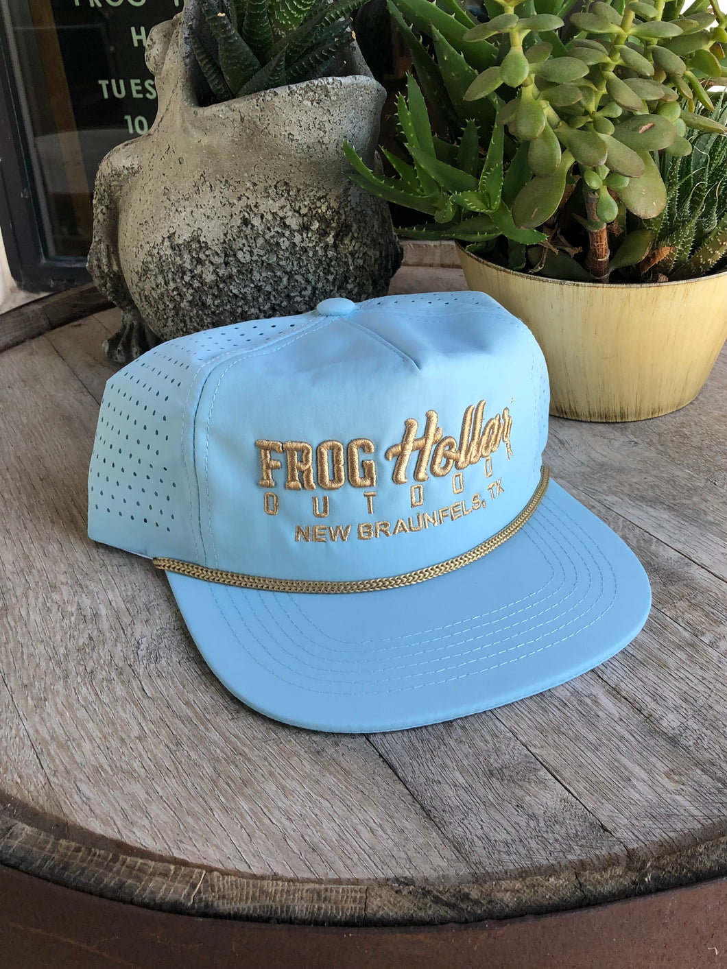 Light Blue/Gold 3D Embroidered Hat
