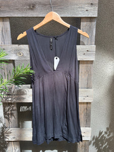 V-Neck Mini Dress- Black