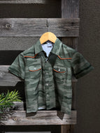 Youth Pearl Snap Short Sleeve - Classic Camo/ Green