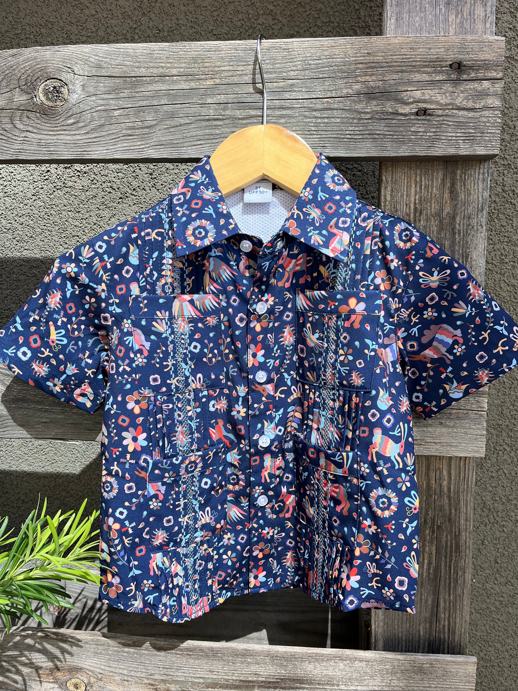 Youth Guayabera Shirt- Fall Otomi