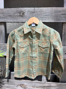 Youth Flannel Pearl Snap Long Sleeve- Deer Camp Plaid