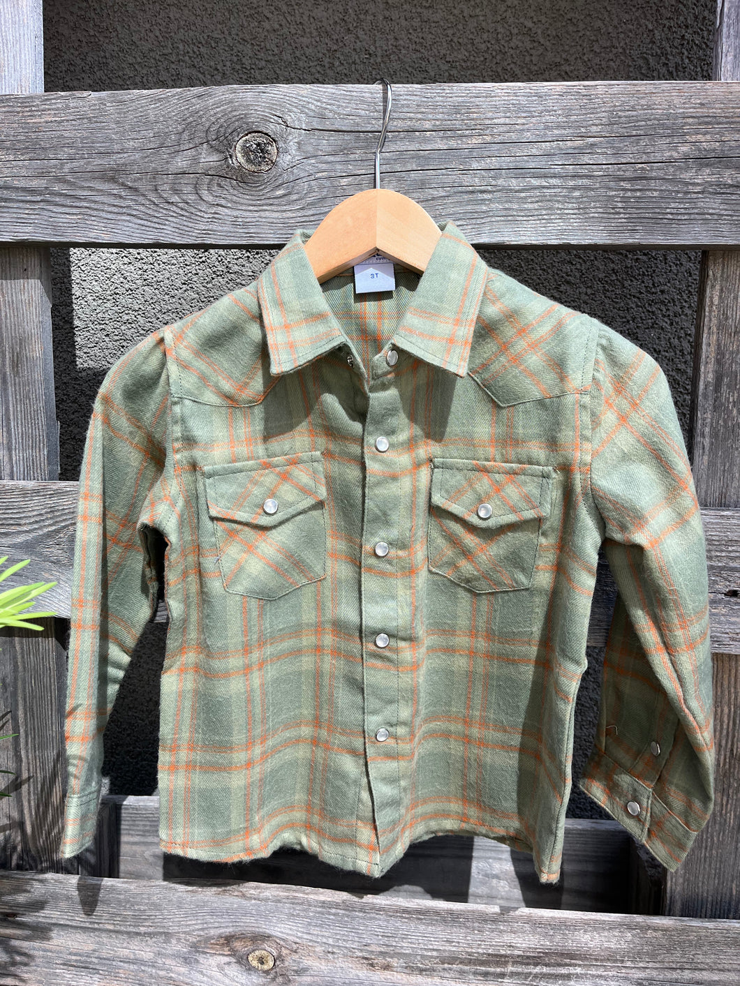 Youth Flannel Pearl Snap Long Sleeve- Deer Camp Plaid