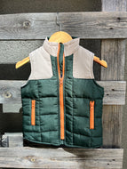 Youth Quilted Vest- Green/Khaki/Classic Camo