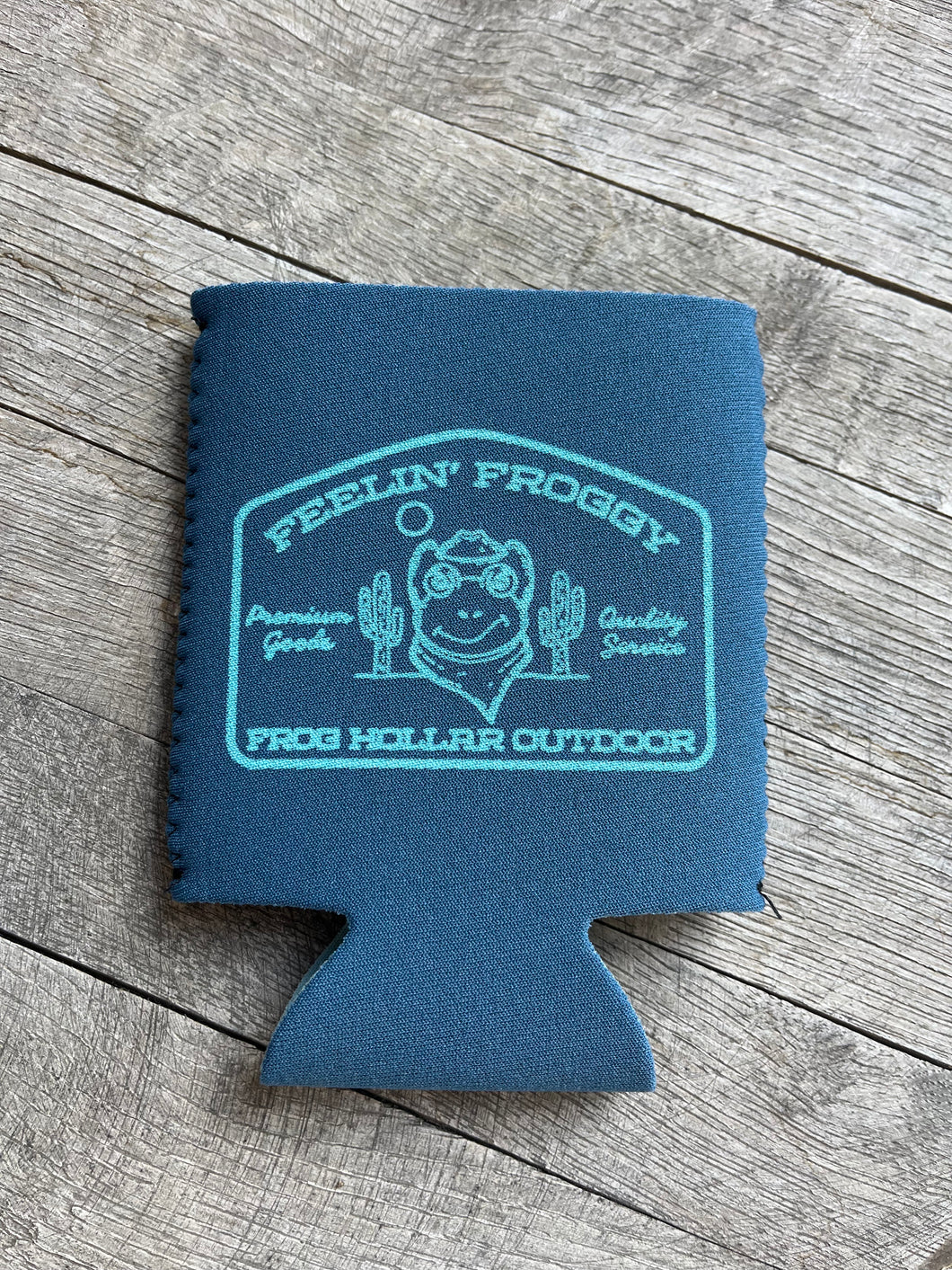 Frog Hollar Koozie- Teal Feelin' Froggy