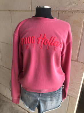 Adult FHO Puffy Crew Sweatshirt- Pink