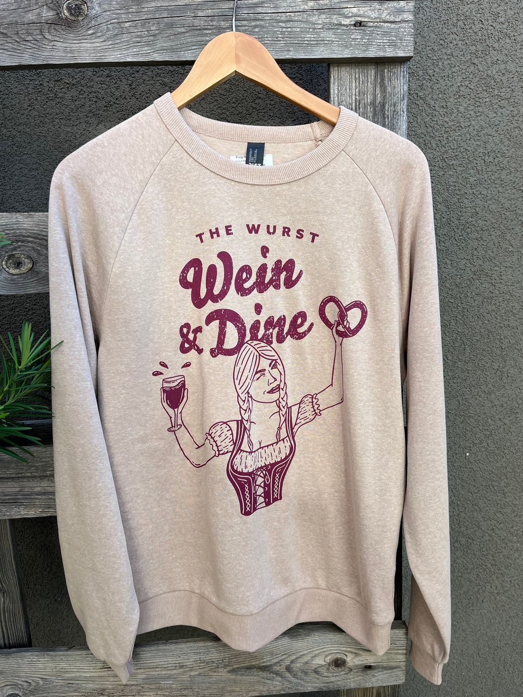 Wein & Dine Crew Sweatshirt- Cream