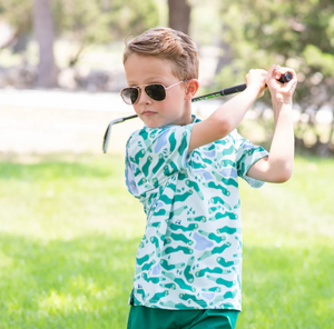 Youth Performance Polo Collection Short Sleeve- Golf Course Camo