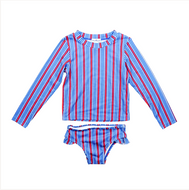 Youth Girl's Swimsuit- Liberty Stripe